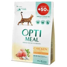 Сухий корм Optimeal для дорослих котів, з куркою, 200+100 г