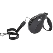 Поводок-рулетка Ferplast Amigo S Cord Black Lead для собак cо шнуром, чорний, 14x3,6x12 см