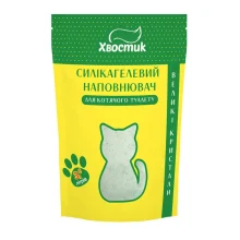 Силікагелевий наповнювач Хвостик для котячого туалету, із зеленими гранулами, велика фракція, 15 л
