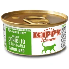 Вологий корм Kippy Mousse для стерилізованих котів, мус з кролятиною, 85 г