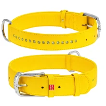 Нашийник WAUDOG GLAMOUR, зі стразами, ширина 35 мм, довжина 46-60 см, жовтий