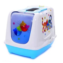 Туалет Moderna Trendy Cat Friends Forever для котів c фільтром і совком, блакитний, 50 х 39 х 37 см
