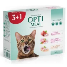 Набір вологого корму Optimeal для дорослих котів, 85 г, 3+1