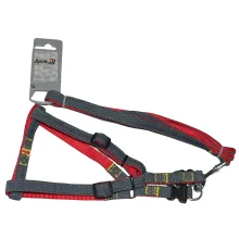 Набір шлея та повідець AnimAll Denim, червоний, 1.5×120 см/1.5×36-46 см
