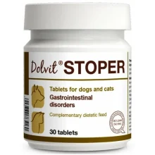 Таблетки Dolfos Dolvit Stoper протидіарейні для собак і котів, 30 табл.