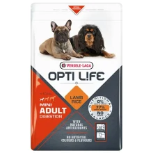 Сухий суперпреміум корм Versele-Laga Opti Life Adult Digestion Mini для собак з чутливим травленням міні та малих порід , ягня, лосось, 2.5 кг