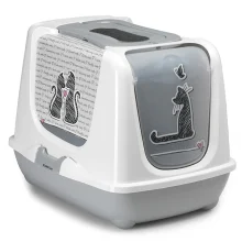 Туалет Moderna Trendy Cat Cats in Love для котів c фільтром і совком, світло-сірий, 50 х 39 х 37 см