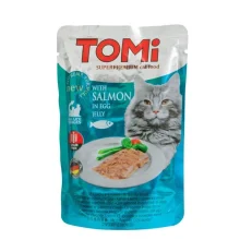 Консерви Tomi SALMON in egg jelly лосось в яєчному желе, суперпреміум, для котів, пауч, 100 г