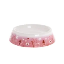 Миска Flamingo Ceramic Flower Elf для собак та котів, керамічна, принт ельфи та квіти, 200 мл
