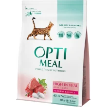 Сухий корм Optimeal для дорослих котів, з телятиною, 200+100 г