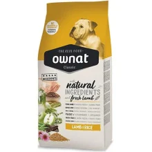 Сухий корм Ownat Classic Lamb & Rice для дорослих собак, з ягням і рисом, 15 кг
