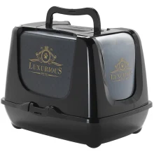 Туалет Moderna Trendy Cat Luxurious Pets для котів c фільтром і совком, чорний, 57,4 х 44,8 х 42,7 см