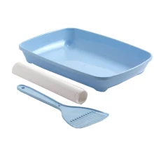 Туалет Moderna Arist-O-Tray для кошенят з лопаткою і пакетами, блакитний, 27,9 х 35 х 6,2 см