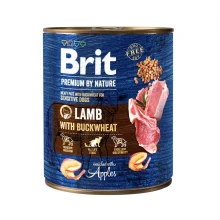 Консерва Brit Premium by Nature, для собак, ягня з гречкою, 800 г