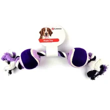 Іграшка Flamingo Cotton Rope Duotennis канат з двома м'ячами, для собак