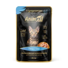 Вологий корм АнімАлл для котів, тунець, 80 г