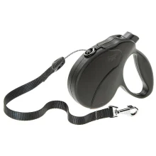 Поводок-рулетка для собак до 15 кг Ferplast Amigo Easy S Cord Nero cо шнуром, чорний, 5 м