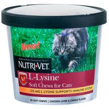 Жувальні таблетки для імунітету Nutri-Vet L-Lysine для кішок, 90 табл