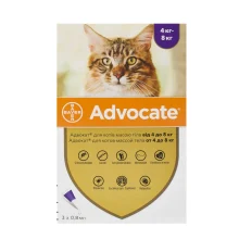 Краплі від бліх, блошиний дерматит, отодектоза Bayer Advocate для котів від 4 до 8 кг, ціна за 1 піпетку