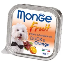 Вологий корм MONGE DOG FRUIT з качкою і апельсином, 100 г