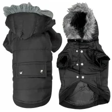 Куртка Flamingo Polar Black з капюшоном для собак, чорна, 30 см
