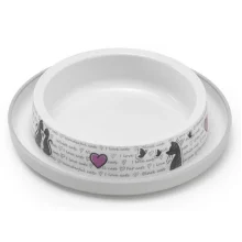 Миска Moderna Trendy Dinner Cats in Love для котів і собак, пластик, світло-сіра, 210 мл, d-15 см