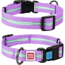 Нашийник Waudog Nylon Світлонакопичувальні, ширина 15 мм, довжина 23-35 см, фіолетовий