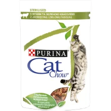 Вологий корм Purina Cat Chow Sterilised для стерилізованих котів, з ягням і зеленою квасолею, 85 г