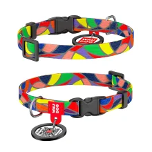 Нашийник WAUDOG Nylon з QR паспортом, малюнок "Вітраж" ширина 10 мм, довжина 20-30 см