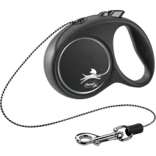 Повідець-рулетка Flexi Black Design XS для собак до 8 кг, 3 м, трос, чорний