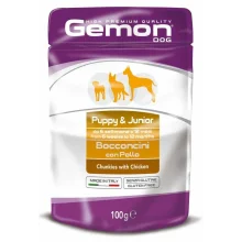 Вологий корм GEMON DOG WET Puppy & Junior шматочки з куркою 0,1 кг