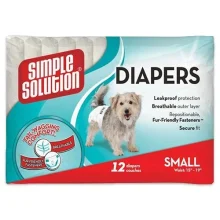 Гігієнічні підгузники для тварин Simple Solution Disposable Diapers Small, 12 шт