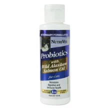 Вітамінна добавка Прибуток з маслом лосося Nutri-Vet Probiotics Salmon Oil для кішок, 118 мл
