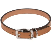 Шкіряний нашийник Coastal Circle T Leather Town для собак, бежевий, 2.5×60 см
