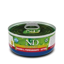 Вологий корм Farmina N&D Grain Free Prime Chicken Kitten для кошенят, беззерновий, з куркою та гранатом, 70 г
