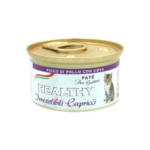 Консерва Healthy Irresistibili Capricci для вбагливих кошенят, паштет з курятиною та яйцями, 85 г