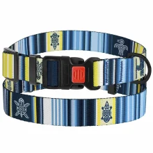 Нашийник BronzeDog Urban West, для собак, нейлоновий, фастекс пластиковий, синій, 35-53×2.5 см