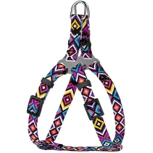 Шлея BronzeDog Tribal для собак, нейлон, принт гуцульський, фіолетовий, 28-40 см