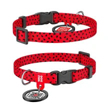 Нашийник WAUDOG Nylon з QR паспортом, малюнок "Кавун" ширина 10 мм, довжина 20-30 см