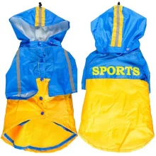 Плащ-дощовик Flamingo Raincoat 2in1 для собак, жовто-блакитний, 40 см