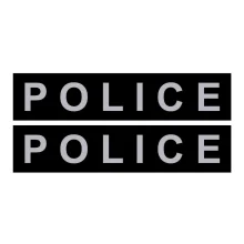 Змінна напис для шлеи Police, велика 3-4 розмір, чорна