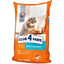 Сухий корм Клуб 4 Лапи Adult Cats Premium для дорослих котів, з лососем, 14 кг