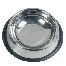 Миска Flamingo Inox Cat Dish для котів, з гумовим обідком, нержавіюча сталь, 10×3.5 см