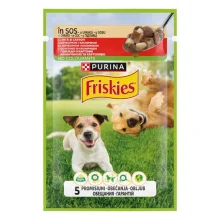 Вологий корм Purina Friskies для дорослих собак, з яловичиною та картоплею у підливці, 85 г