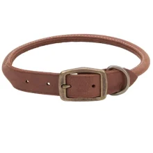 Шкіряний нашийник Coastal Circle T для собак, круглий, шоколад, 1.2×50 см