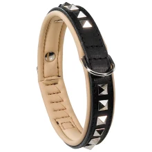Шкіряний нашийник з металевими аплікаціями Giotto Luxor Black C30 / 67 для собак, A: 59 ÷ 67 см - B: 30 мм