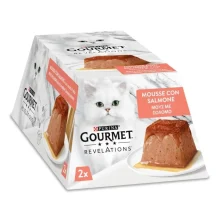 Вологий корм Purina Gourmet Revelations для дорослих котів, з лососем та підливкою, мус, 2 × 57 г