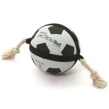 Іграшка Flamingo Actionball для собак, футбольний м'яч на мотузці, гума, 19 см