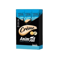 Ласощі AnimAll Сrème для котів, зі смаком тунець з креветками, 6×15 г