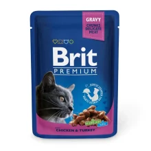 Вологий корм Brit Premium Cat, для кішок, курка і індичка, 100 г